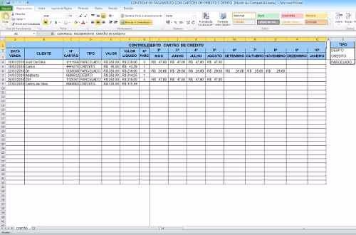 3 Planilhas Controle De Pagamento Cartão De Crédito E 