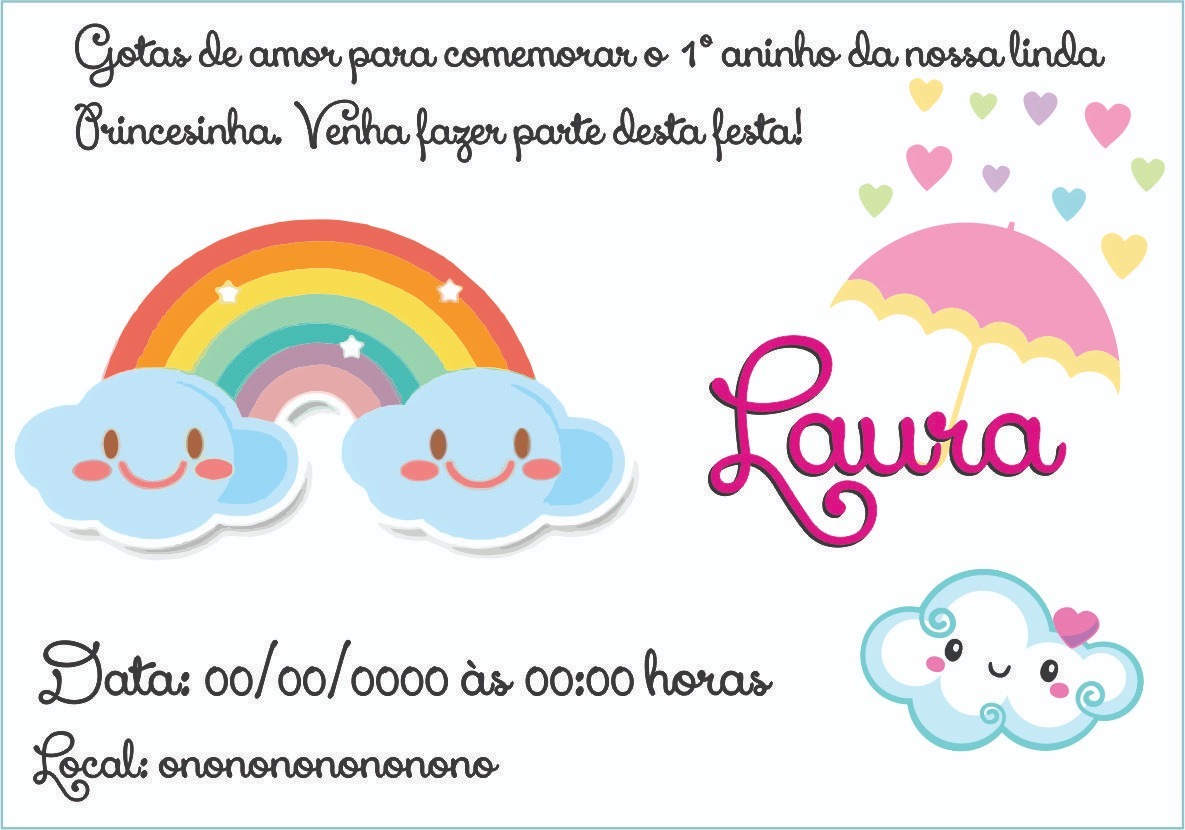 30 Convites Chuva De Amor Bênçãos (carta Registrada) - R 30 Convites Chuva De Amor Bênçãos (carta Registrada) - R
