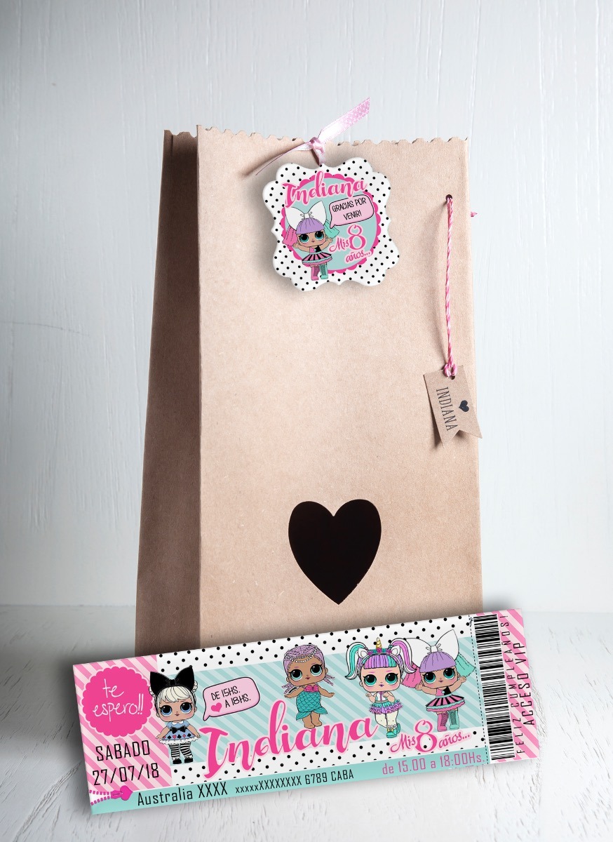 30 invitaciones 70 bolsas