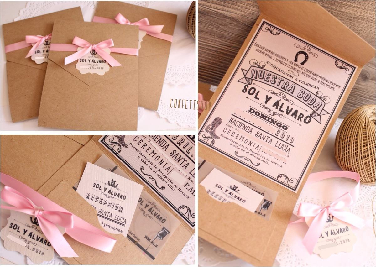 30 invitaciones boda xv bautizo kraft vintage boho 21 5cu