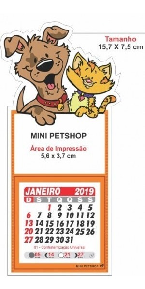 300 Imas Geladeira Petshop Com Sua Logomarca Calendario 2019 R