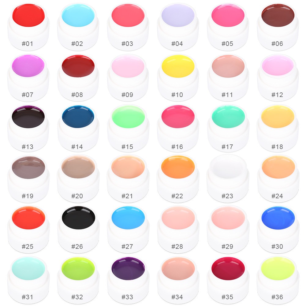 36 Puro De Color Ollas Bling Cubierta Uv Gel Clavo Arte Cons