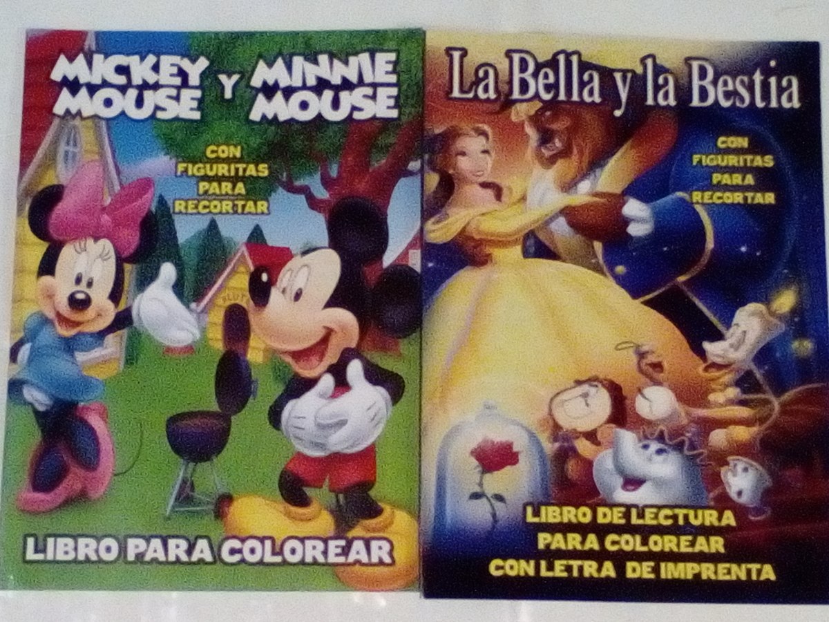 4 Libros Infantiles Para Pintar Disney Princesas Mickey