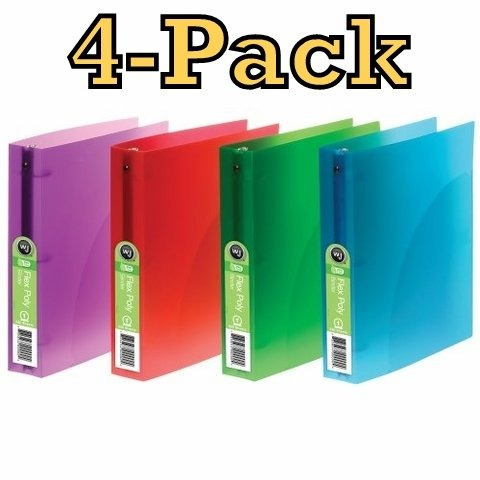 4 pack acco flex poli translúcido fichários 1 polegadas r 245