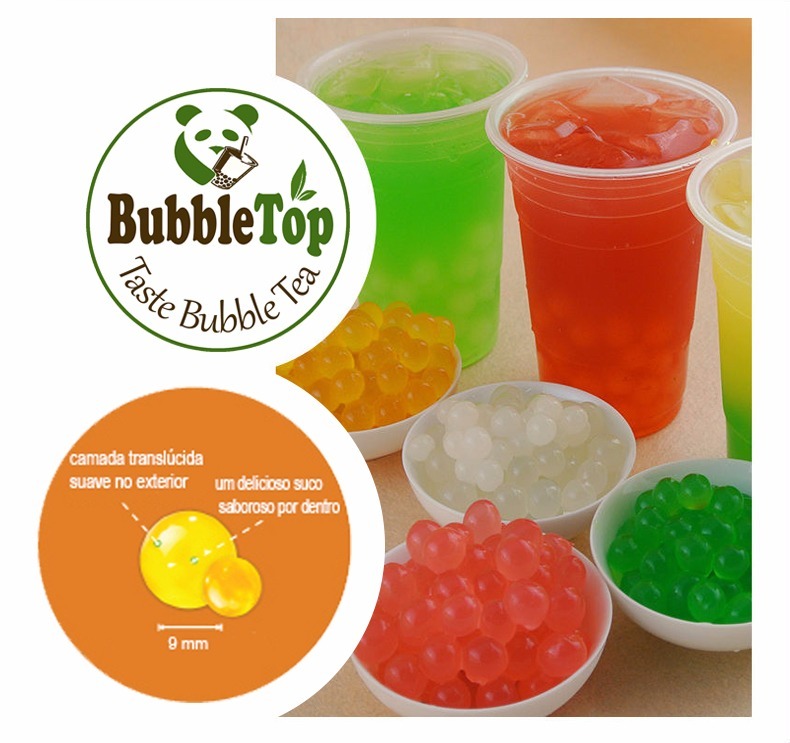 4 Potes Bubble Tea Chá Tea Fruit Mix Boba Suco Bolinhas Top - R$ 125,00