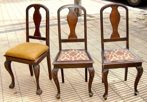 4 sillas a encolar y restaurar modernas tapizado semi nuevo ...