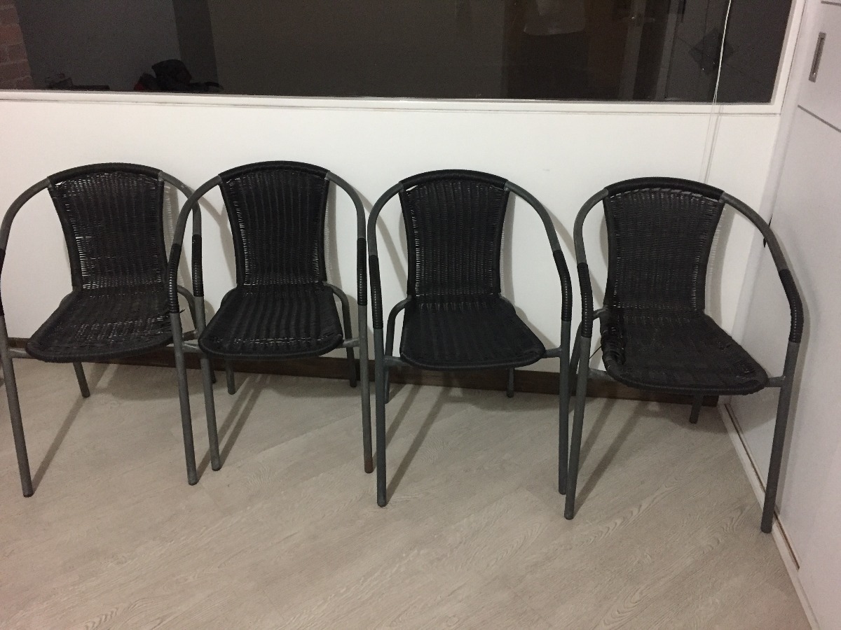 4 Sillas De Patio O Terraza Mimbre Para Comedor Metaliks - $ 119.000 ... 4 Sillas De Patio O Terraza Mimbre Para Comedor Metaliks - $ 119.000 ...