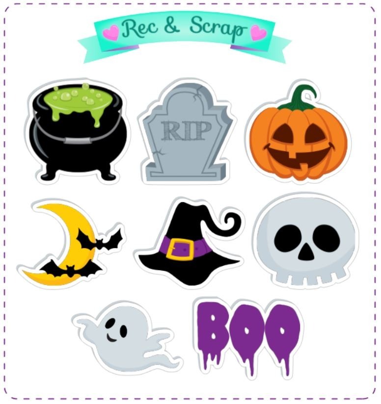 Topper De Halloween Para Imprimir 40 Tag Topper Recorte Aplique Halloween Dia Das Bruxa 3,5cm - R$ 15,00