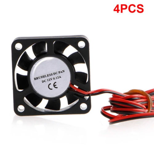 4 Pcs 12V 40mm Cooling Computer Case Fan 4010 40x40x10mm DC PC 3D Printer 2-Pin