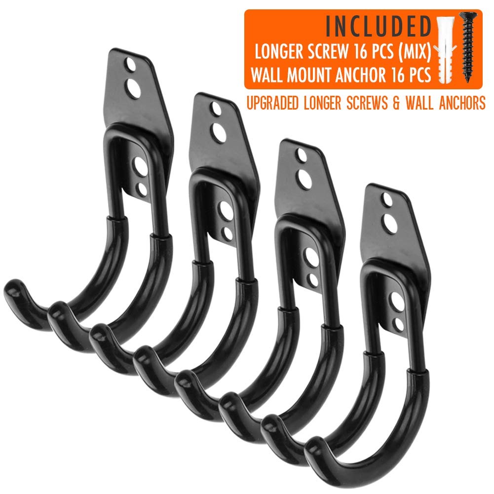 4pcs Garage Hooks For Hanging Ladder Hose Extension Cord Sho