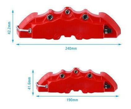 3D Rojo Estilo Pinza de freno de disco universal de coche cubre Decoración delanteras y traseras