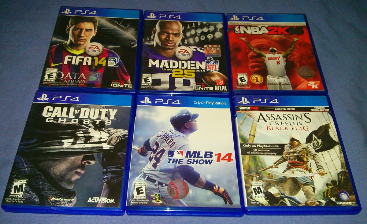 5 Juegos Playstation 4 Nba 14, Mlb 14, Nfl 14, Cod Ghost ...