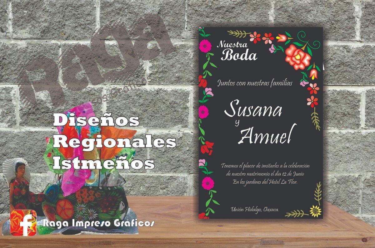 50 Invitaciones Regionales Istmeñas - $ 359.00 en Mercado 