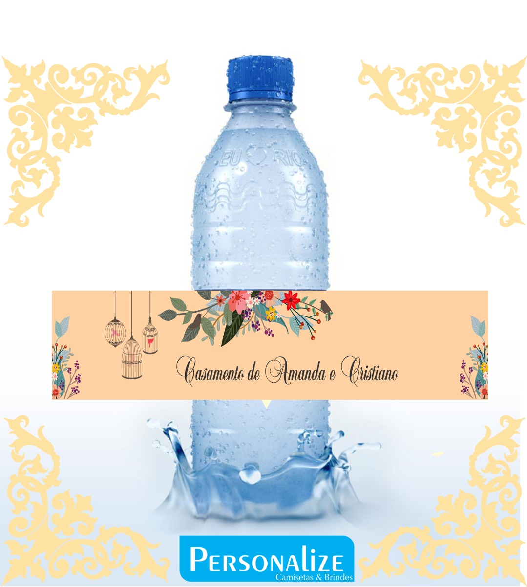 50 Rotulos Garrafinha Agua Mineral Linha Casamento - R$ 35 50 Rotulos Garrafinha Agua Mineral Linha Casamento - R$ 35