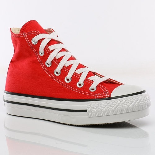 converse roja plataforma