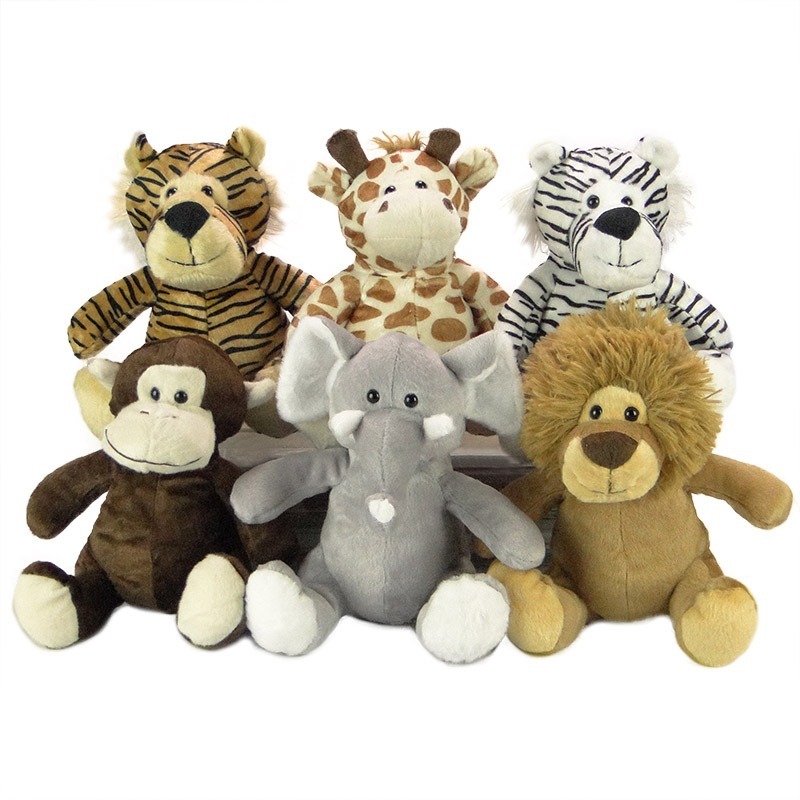 Nomes Para Bichinhos De Pelúcia Masculino 6 Bichinhos De Pelúcia Safari - 23cm Sentados - R$ 209,99 em Mercado Livre