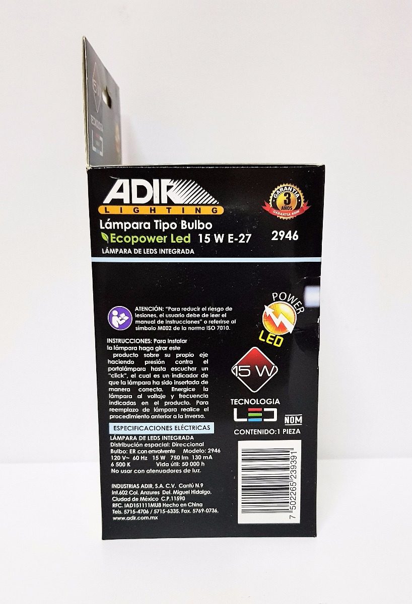 6 focos led 15 watts adir envio gratis 299 00 en mercado libre