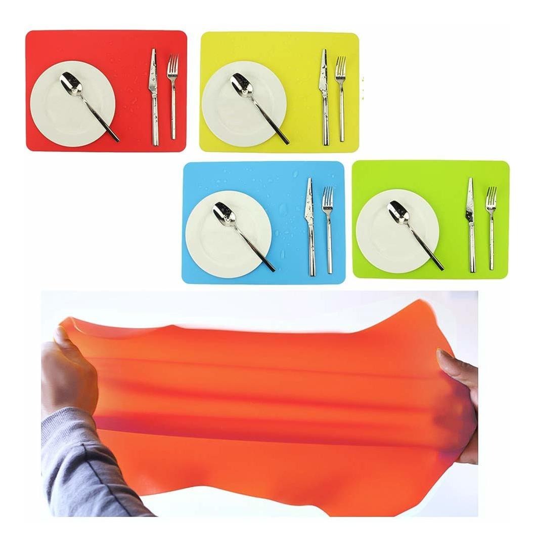6 Manteles Individuales De Silicona Para Mesa De Comedor, 6 Manteles Individuales De Silicona Para Mesa De Comedor,