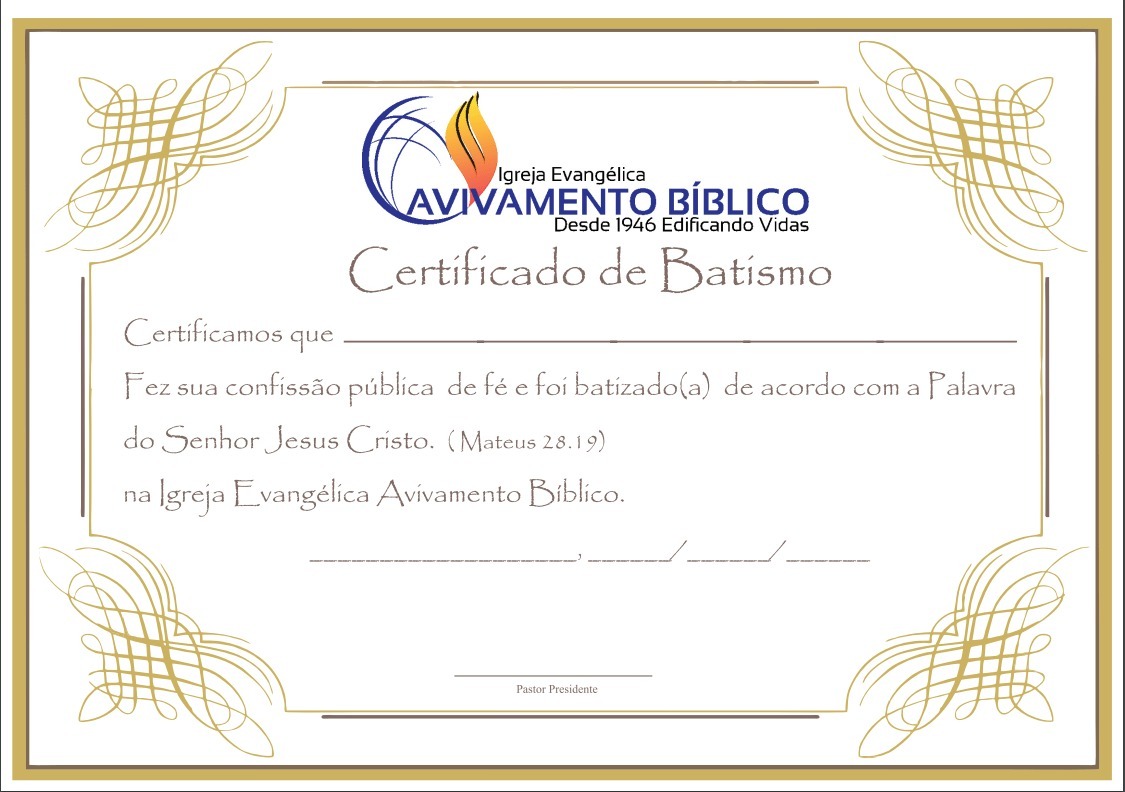 70 certificados de batismo para igrejas frete gratis r certificado de batismo