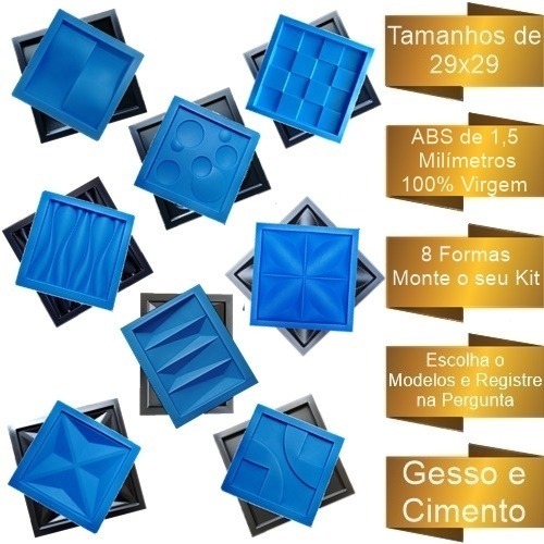 8 Formas De Gesso 3d E Cimento Abs 1 3mm Com Eva Monte O Kit R