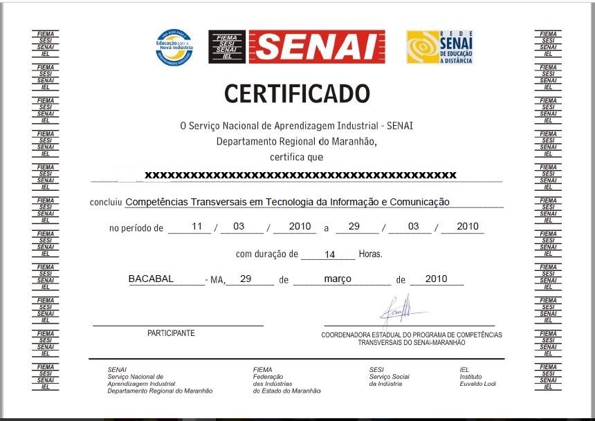 Curso administração senai