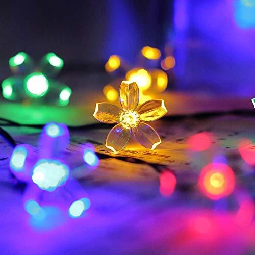 8 Modes Solar Flower String Lights Cherry 8 Modes Solar Flower String Lights