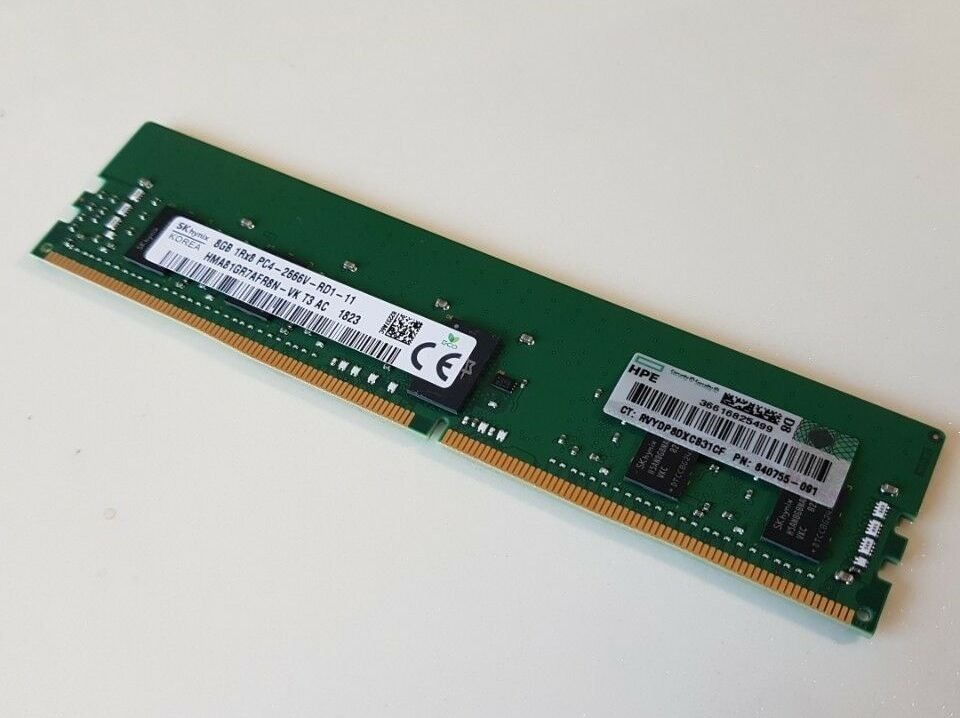 HPE 8GB SINGLE RANK X8 DDR4-2666 MEMORY KIT 815097-B21 850879-001