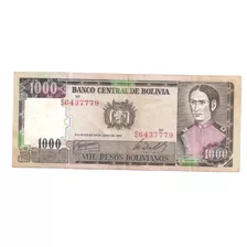 Cedula Estrangeira - Bolivia 1000 Pesos De 1982 - Mbc