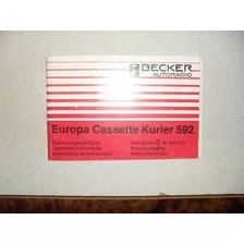 Manual Rádio Becker Europa Cassette Kurier 592 Original -