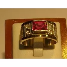 Anillo Plata Fina Oro Rubi Psp Gps