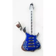 Cadena Con Pendiente De Guitarra Azul Skpalace