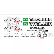 Kit Adesivos Emblema Troller T4 4x4 2.8 Turbo Intercooler Diesel 2003 Completo Carro Branco Trl031