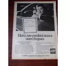 Propaganda Antiga - Hertz Não Perderá Nunca Outro Freguês