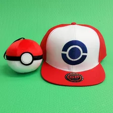 Kit Pokemon Go Boné Ash Nova Geração + Pokebola De Pelúcia