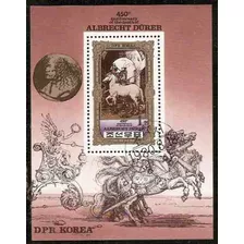 Pinturas - Caballos - Albrecht Dürer - Bellisimo Bloque 1980