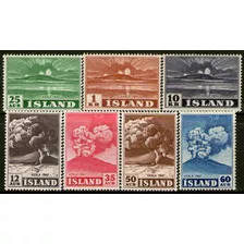 Islandia Serie Completa X 7 Sellos Nuevos Volcán Año 1948