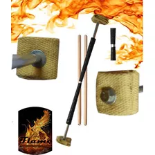 Malabares Devil Stick De Fogo Fire -by Lady Flame Pirofagia