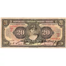 Brasil R-185, 20 Mil Réis 1927 Autografada, Série 8, Mbc/sob