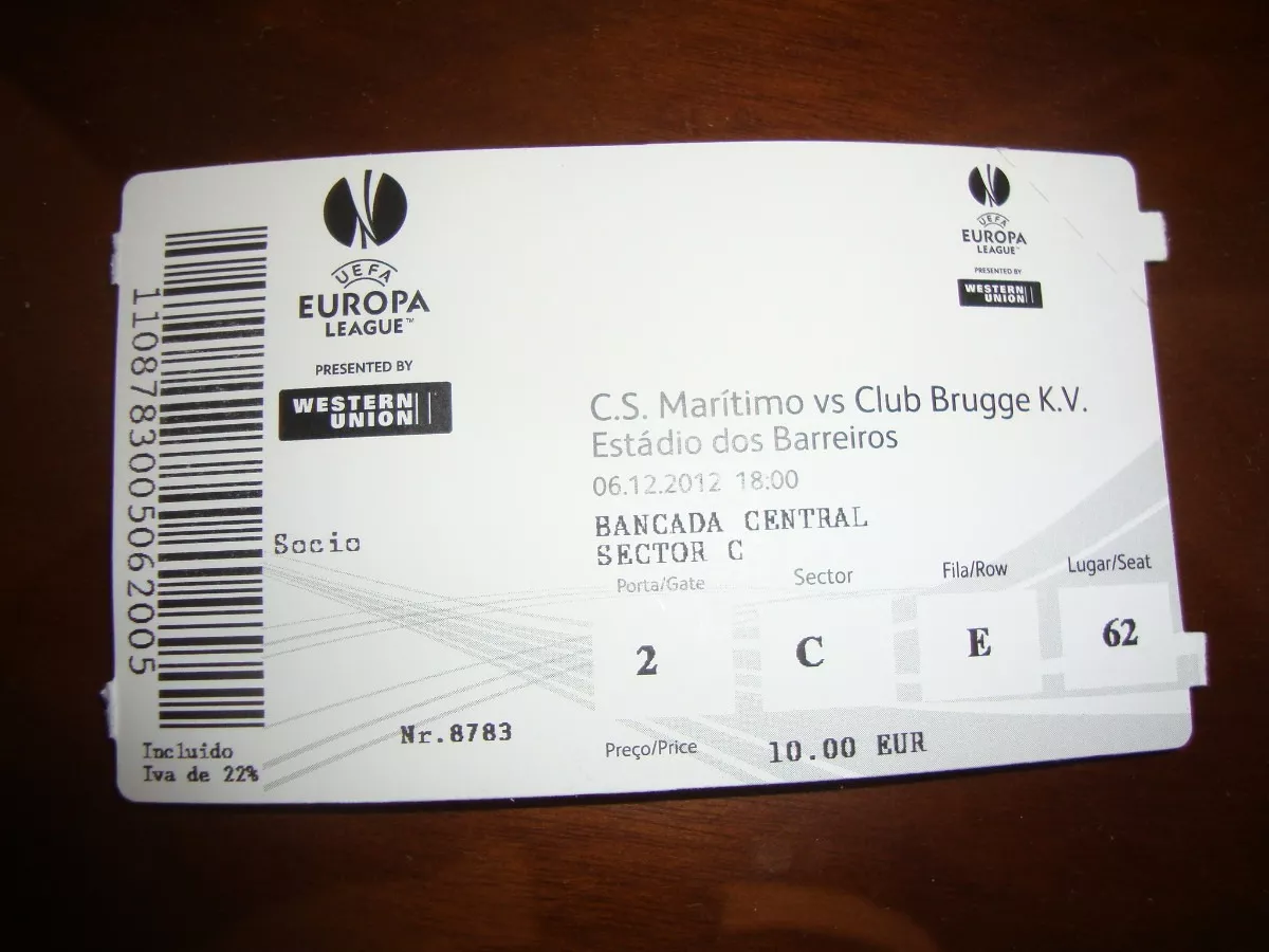 Ingresso Da Uefa Europa League - Maritimo X Club Brugge
