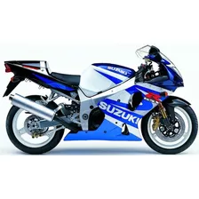Adesivos Moto Suzuki Gsxr 1000 2001 Azul E Branca 10001az