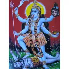 Pôster Gravura Imagem Papel Hindu Indiana Kali 3 M