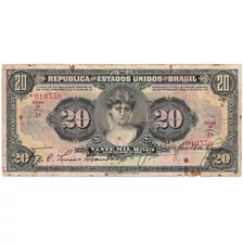 Brasil - R-185, 20 Mil Réis, 1927, Autografada, Série 3, Mbc
