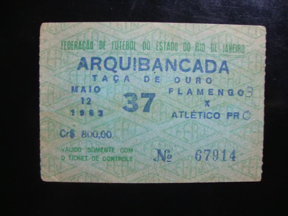 Ingresso Semi Final Brasileiro 1983 - Flamengo X Atletico-pr