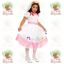 Vestido Junino Noiva Caipira Infantil Noivinha Festa Junina