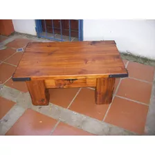 Mesa Ratona Madera Maciza Rustica Artesanal.c/hierro