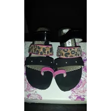 Sandalias Animal Print Y Tachas Nª 36.super Livianas.