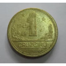 V227b: Bela Moeda 1 Cruzeiro Bronze 1945 - S/fc