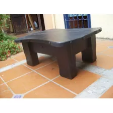 Mesa Ratona Rustica Artesanal C/ Apliques De Hierro.