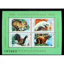 Rumania Fauna, Bloque Sc 3344 Intereuropeana 1986 Mint L9036