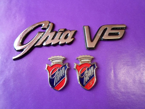 Emblemas Ghia V6 Ford Kit Foto 4